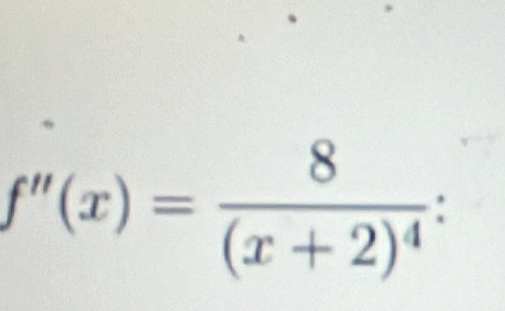 f''(x)=frac 8(x+2)^4 :