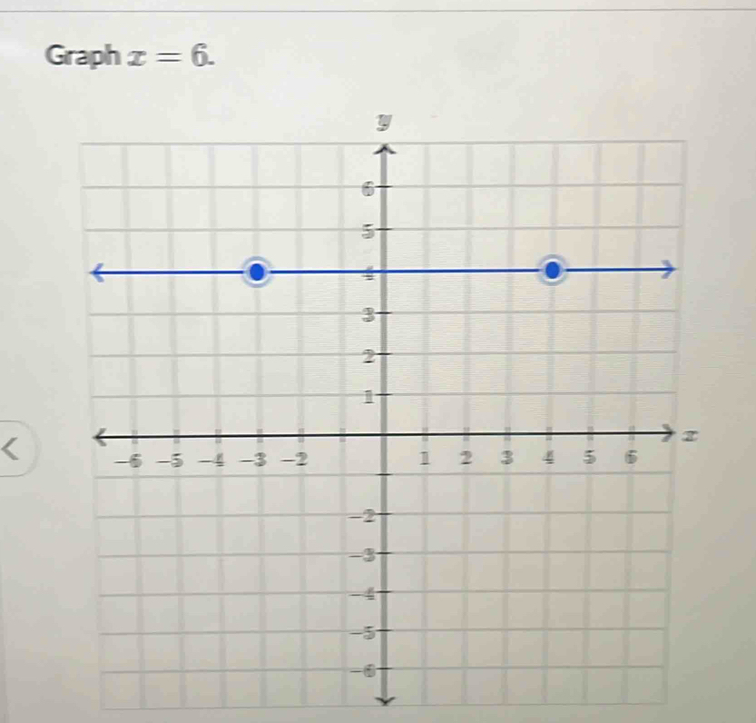 Graph x=6. 
I