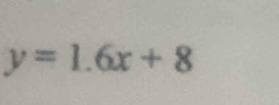 y=1.6x+8