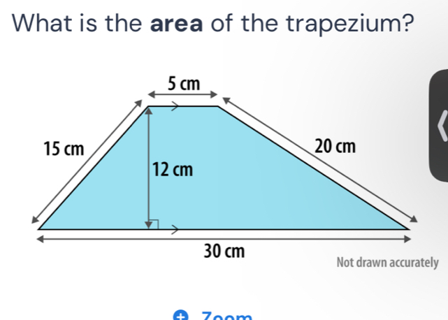 What is the area of the trapezium?
Zººm