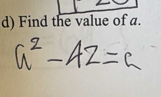 Find the value of a.