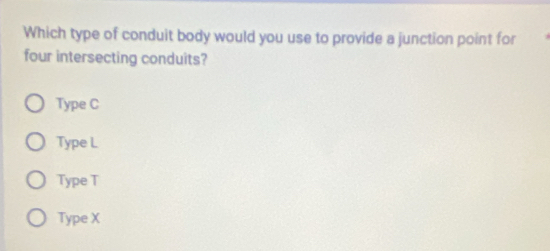 Solved: Which type of conduit body would you use to provide a junction ...