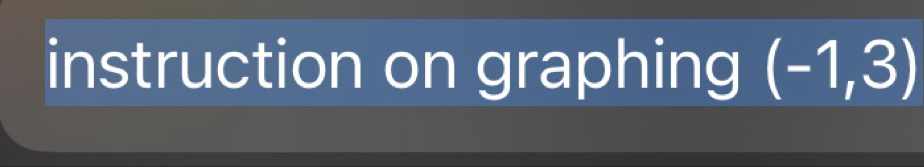 instruction on graphing (-1,3)