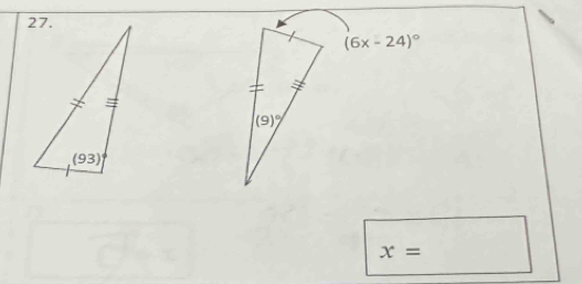 (6x-24)^circ 
x=