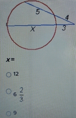 x=
12
6 2/3 
9