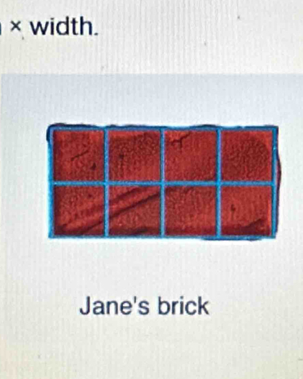 × width. 
Jane's brick