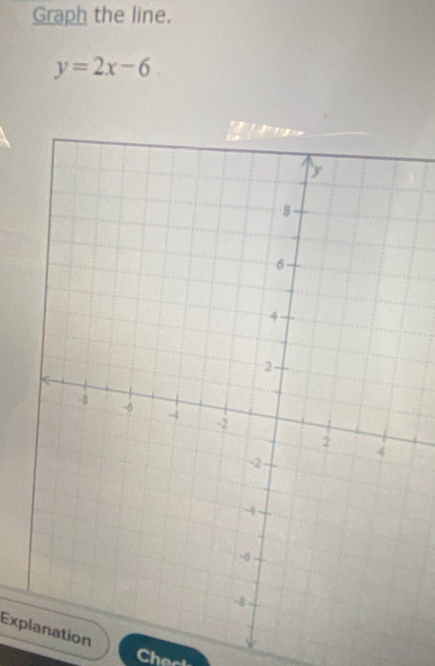 Graph the line.
y=2x-6
Explanation