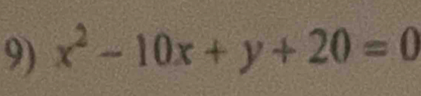 x^2-10x+y+20=0