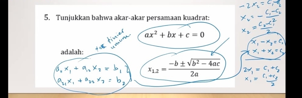 Tunjukkan bahwa akar-akar persamaan kuadrat: