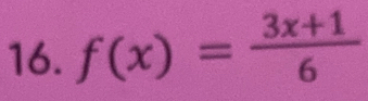 f(x)= (3x+1)/6 