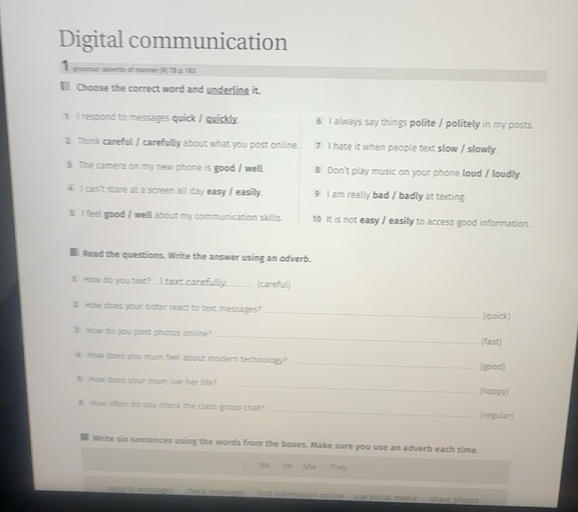 Gelöst:Digital communication 1 pammen aderts of manmer (R) TB p. 183 ...