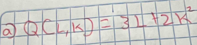 a Q(L,k)=3L+2k^2