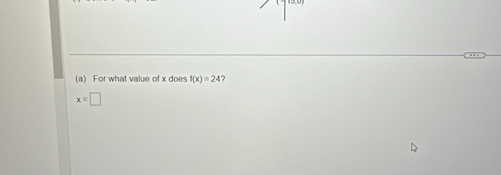 For what value of x does f(x)=24 ?
x=□