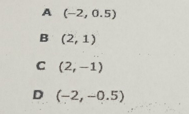 A (-2,0.5)
B (2,1)
C (2,-1)
D (-2,-0.5)