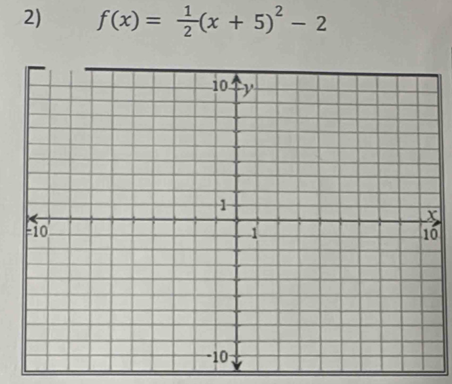 f(x)= 1/2 (x+5)^2-2
0