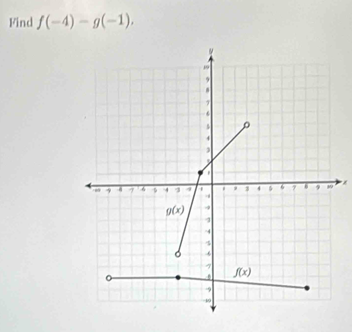 Find f(-4)-g(-1),
*