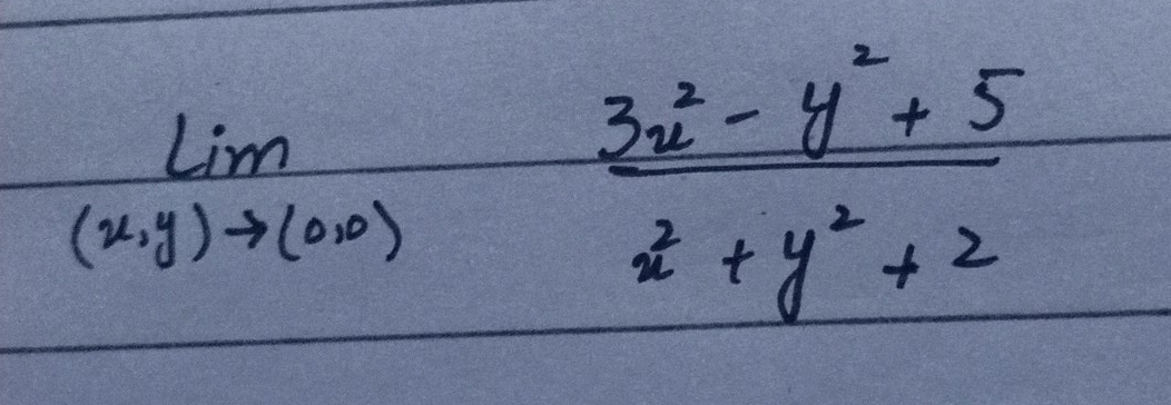 lim _(x,y)to (∈fty ) (3x^2-y^2+5)/x^2+y^2+2 