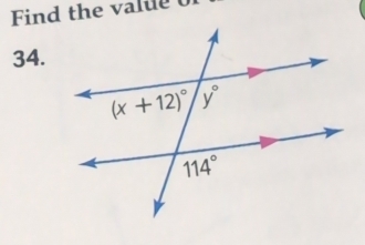 Find the value t
34.