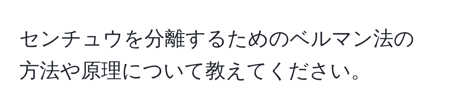 センチュウを分離するためのベルマン法の方法や原理について教えてください。