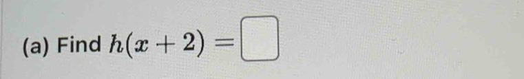 Find h(x+2)=□