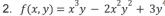 f(x,y)=x^3y-2x^2y^2+3y