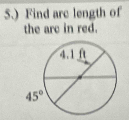 Find arc length of
the are in red.