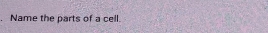 Name the parts of a cell.