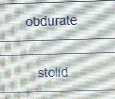 obdurate 
stolid