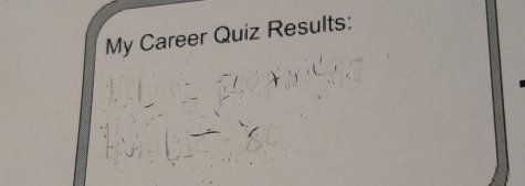 My Career Quiz Results: