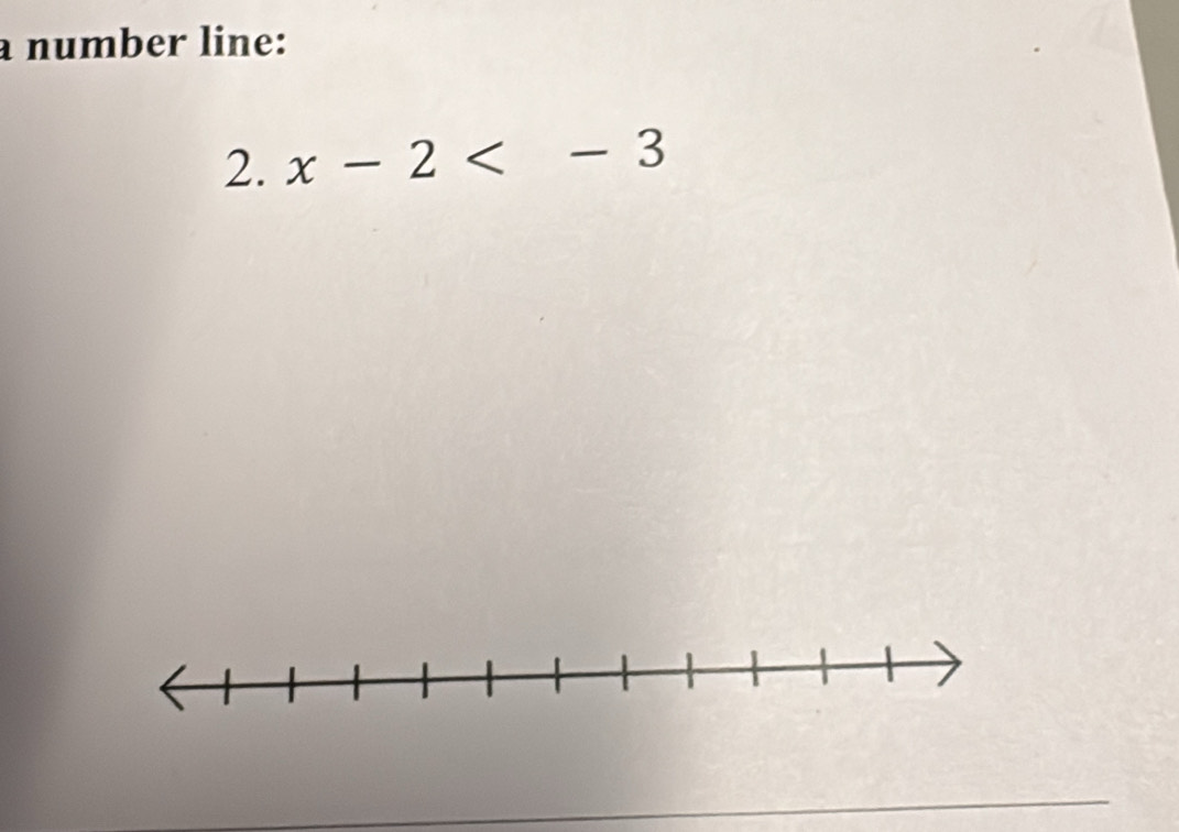 a number line: 
2. x-2