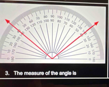 The measure of the angle is