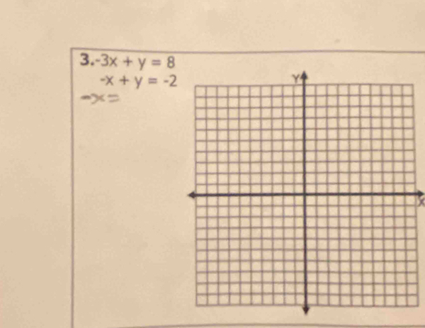 -3x+y=8
-x+y=-2
x