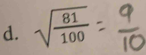 sqrt(frac 81)100