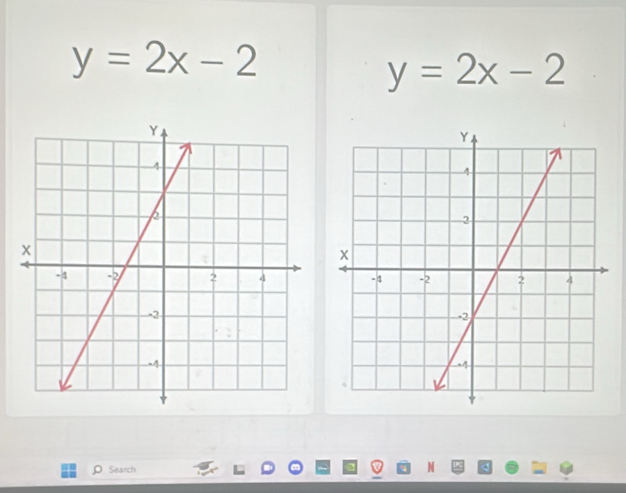 Solved: y=2x-2 y=2x-2 Search [Math]