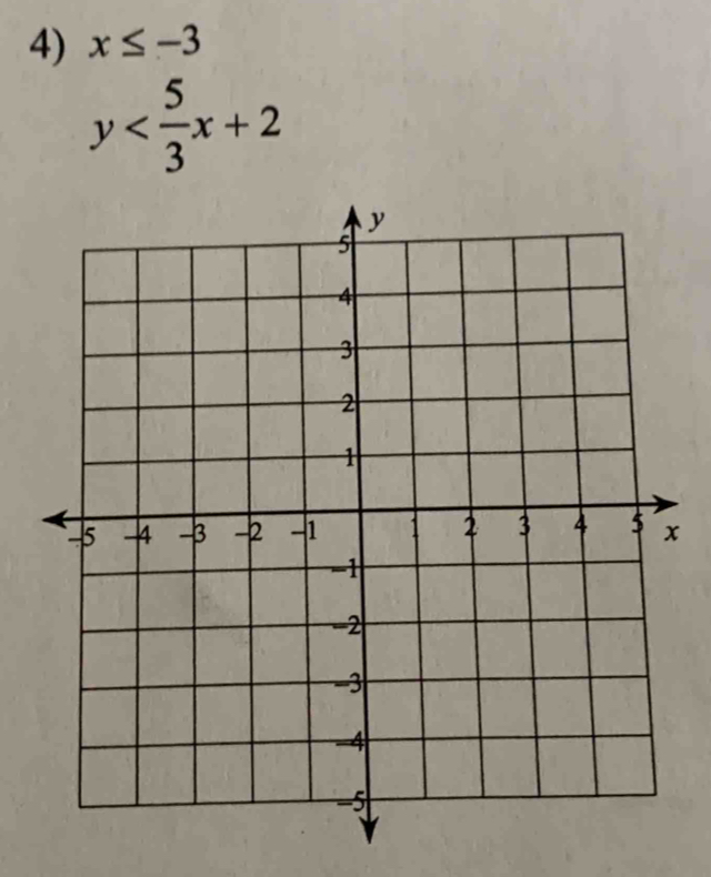 x≤ -3
y