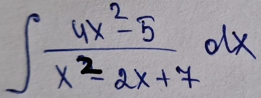 ∈t  (4x^2-5)/x^2-2x+7 dx