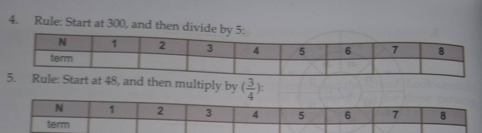 Rule: Start at 300, and then divi 
and then multiply by ( 3/4 )