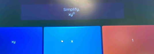 Simplify.
xy