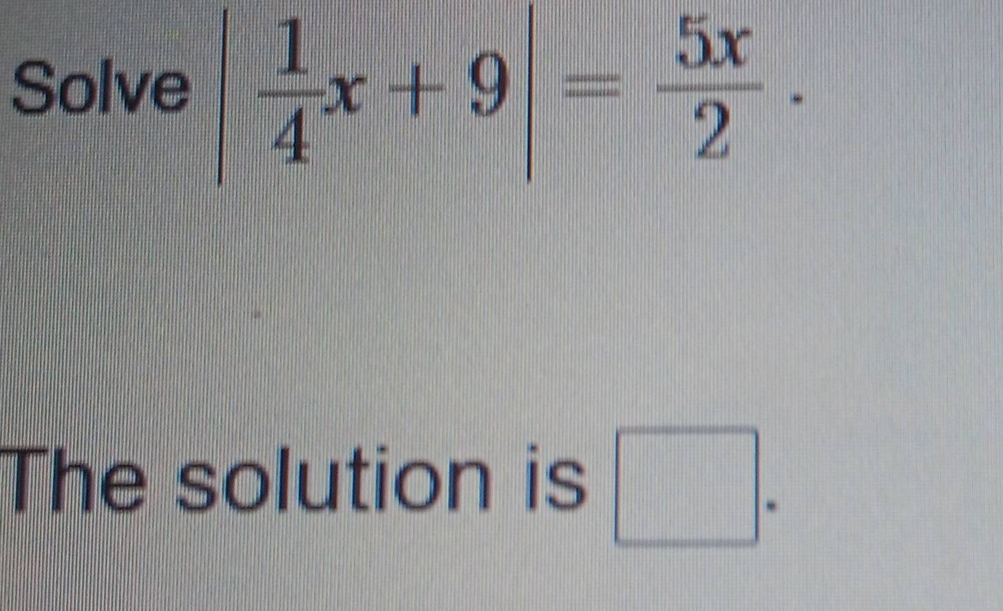 The solution is □ =