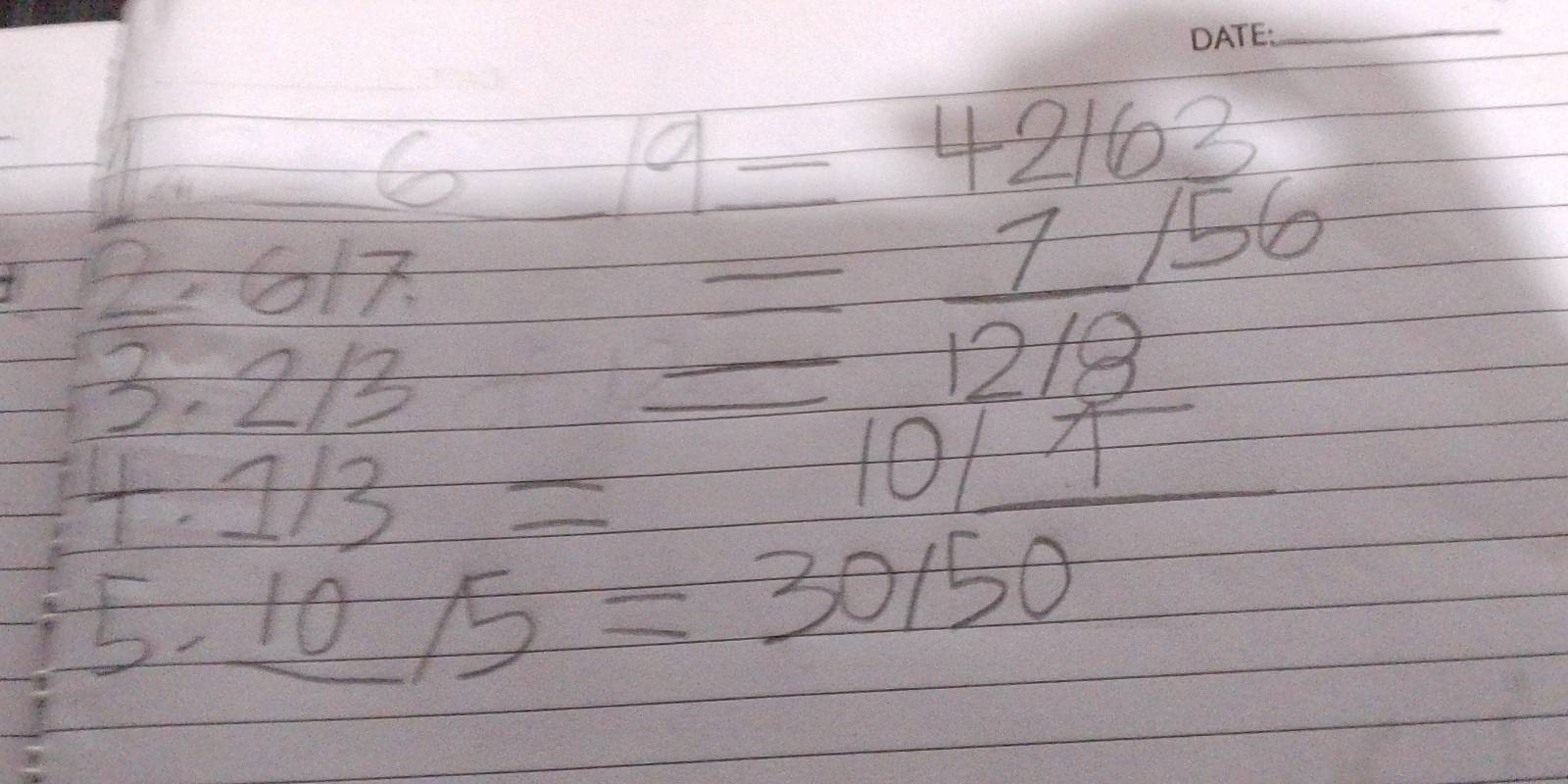 6
9=
2. 617
1/3= __ _ beginarrayr 424016 7encloselongdiv 500endarray -12-1= hline endarray
x= □ /□  
3. 2 12
_  
1 
b -_ 10/5=30/50