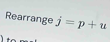 Rearrange j=p+u