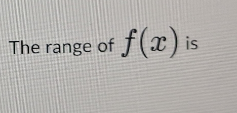 The range of f(x) is