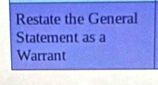 Restate the General 
Statement as a 
Warrant