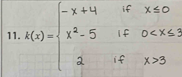 A(x)-beginarrayl -x+4ifx≤ 0 x^2-5if0 3endarray.