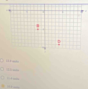 x
13.9 units
12.5 units
11.4 units
10. 9 units