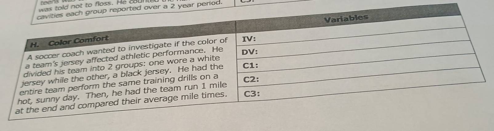 not to floss. He counted
2 year period.