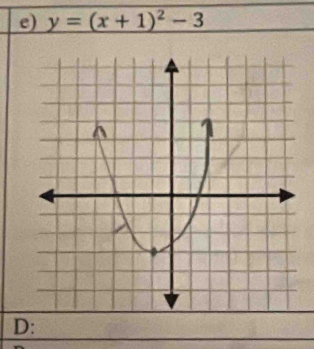 y=(x+1)^2-3
D: