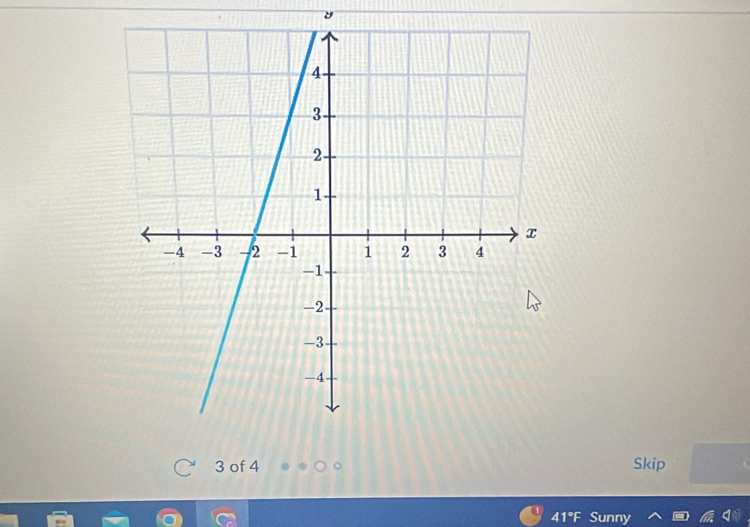y
3 of 4 Skip
41°F Sunny