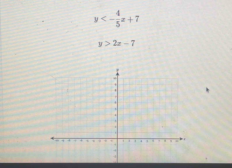 y<- 4/5 x+7
y>2x-7