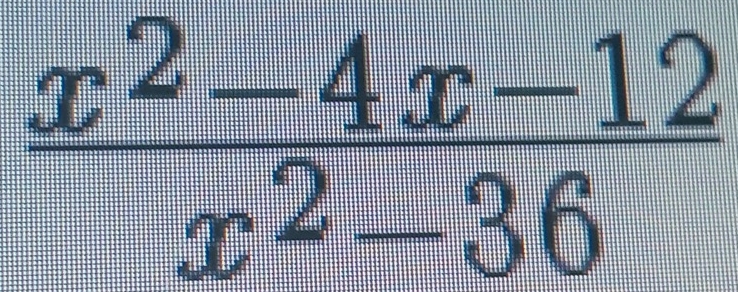  (x^2-4x-12)/x^2-36 